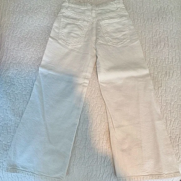 Zara Girls White Wide Leg Jeans Size 8 - Picture 2 of 3
